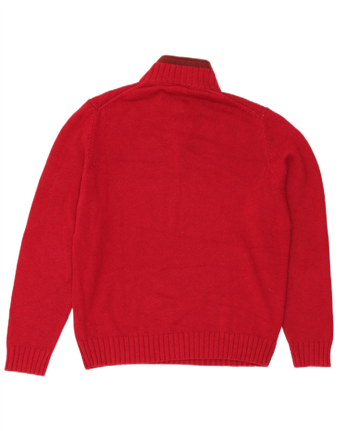 Suéter masculino Massimo Dutti com zíper e gola XL de algodão vermelho