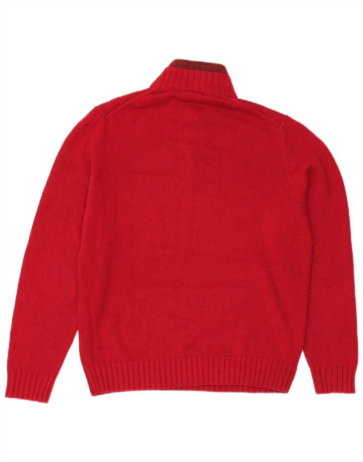 Suéter masculino Massimo Dutti com zíper e gola XL de algodão vermelho
