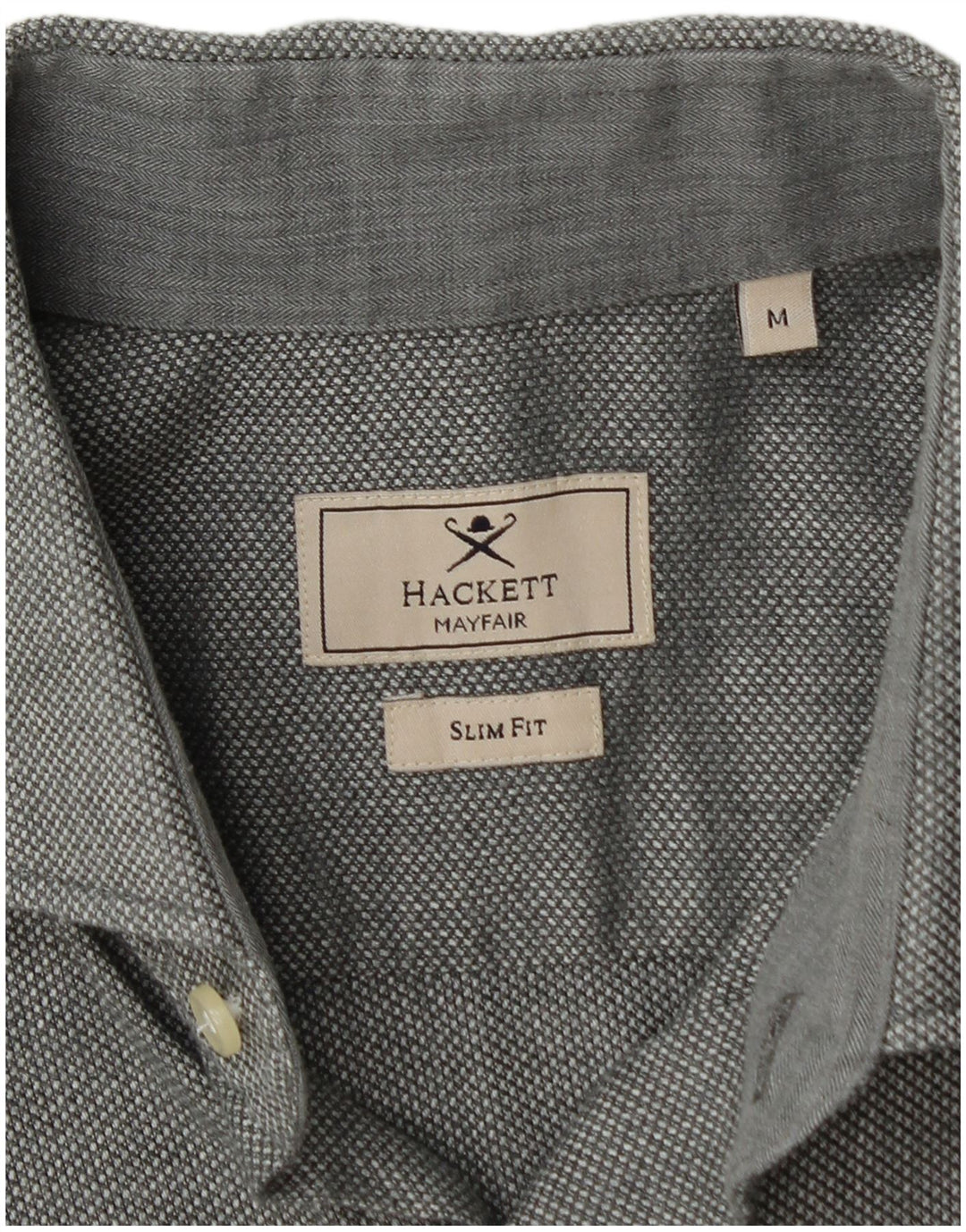 Camisa masculina HACKETT Slim Fit algodão cinza médio