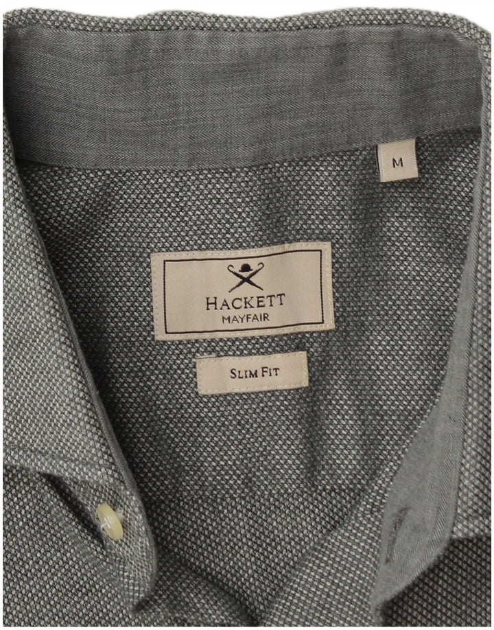 Camisa masculina HACKETT Slim Fit algodão cinza médio