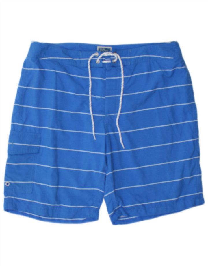 Shorts de natação masculino J. Crew listrado azul médio