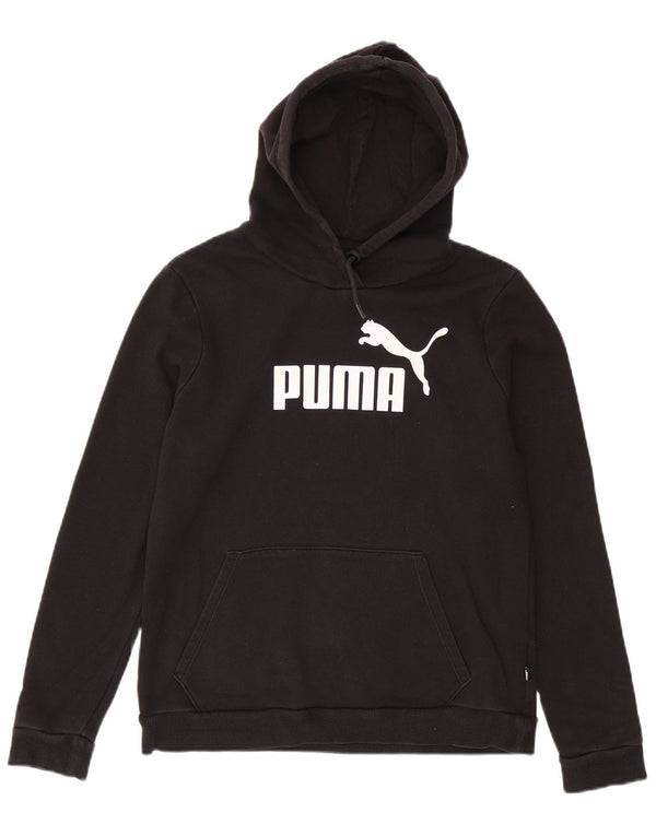 Puma feminino gráfico moletom com capuz Reino Unido 16 grande algodão preto