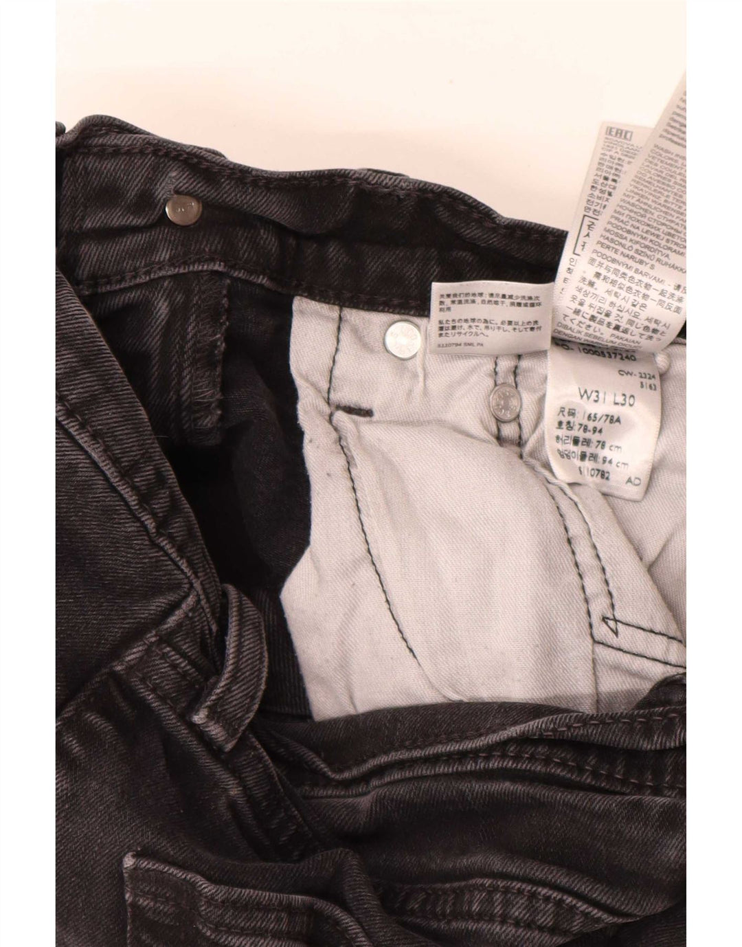 Levi's Masculino 514 Straight Jeans W31 L30 Algodão Preto
