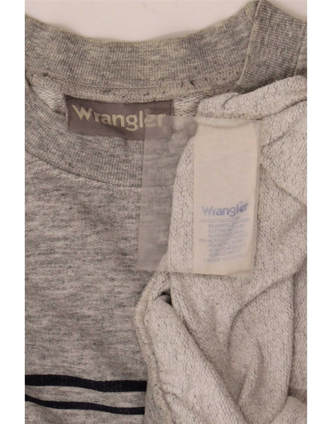 Wrangler moletom masculino jumper pequeno algodão manchado cinza
