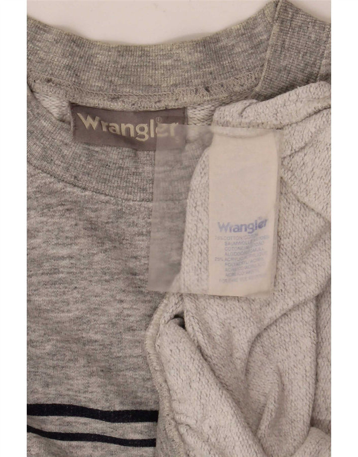 Wrangler moletom masculino jumper pequeno algodão manchado cinza