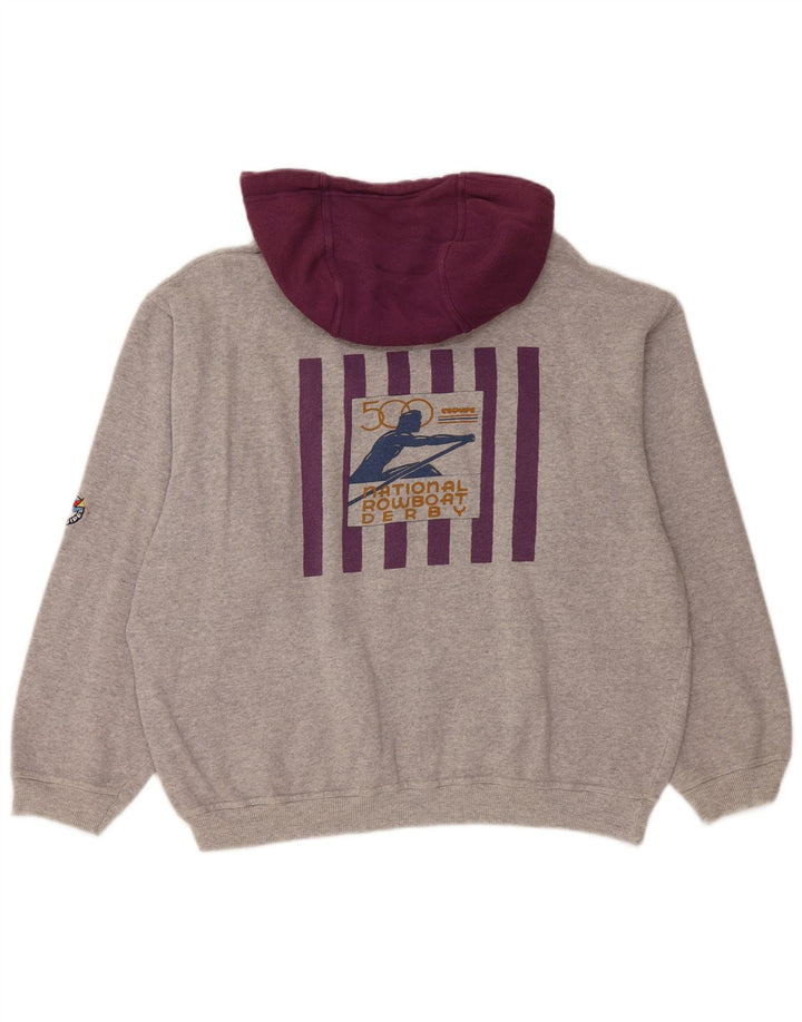 L'Equipe moletom feminino com capuz e ajuste solto gráfico UK 20 2XL algodão cinza