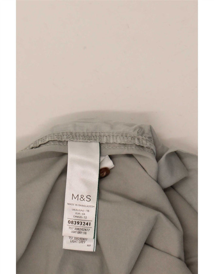 Shorts chino feminino Marks & Spencer Reino Unido 16 grande W36 algodão cinza
