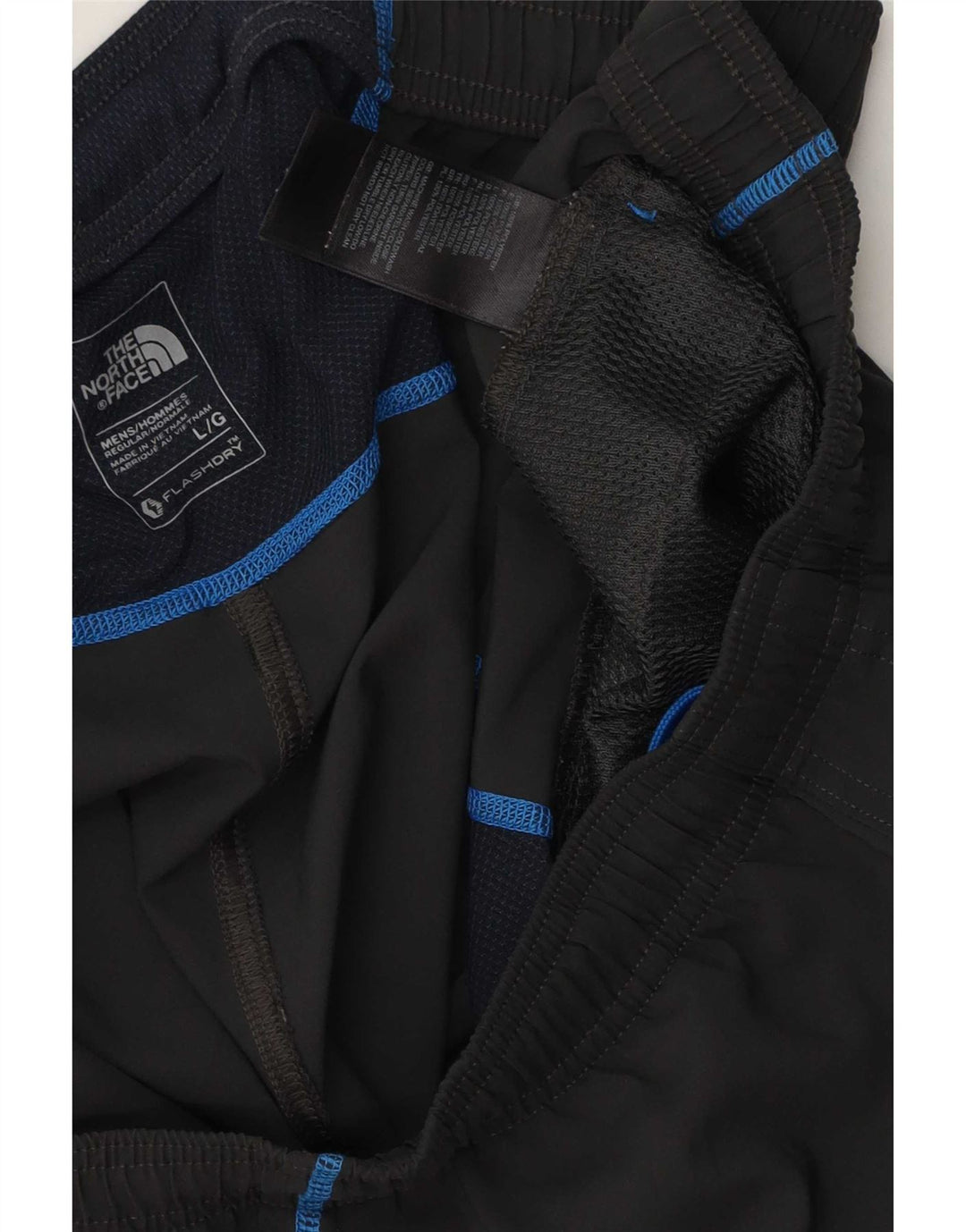 Shorts esportivos masculinos The North Face, grande poliéster listrado preto