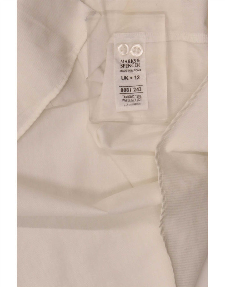 Camisa feminina Marks & Spencer Reino Unido 12 algodão branco médio