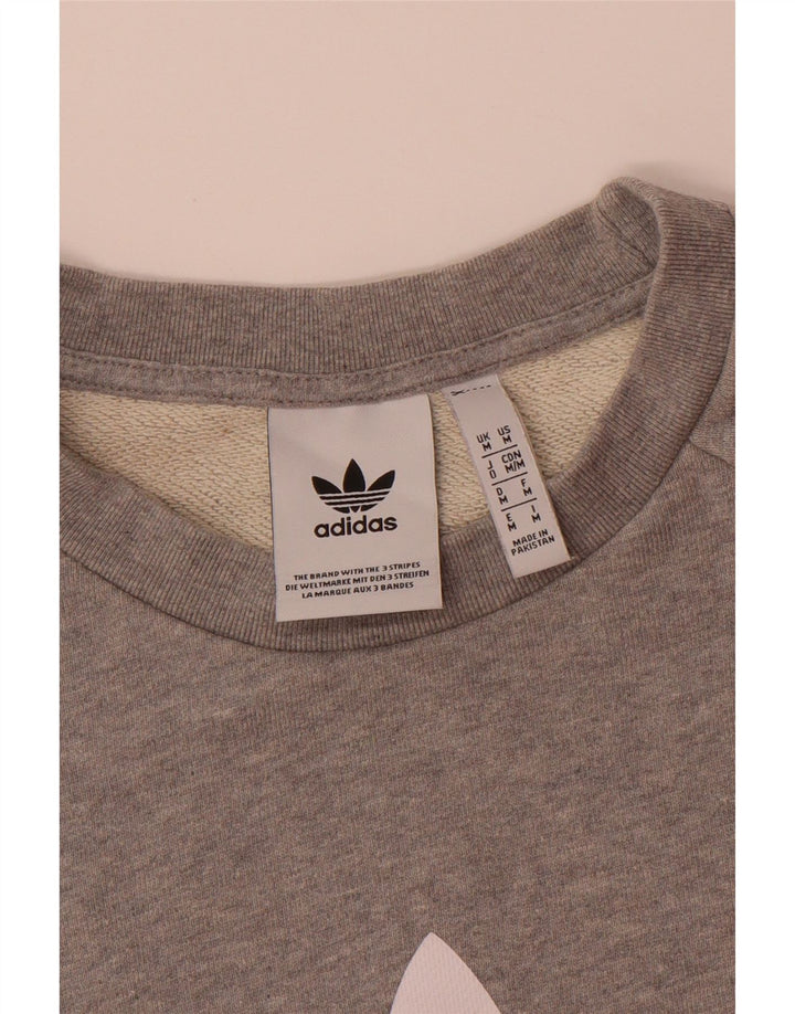 ADIDAS Mens Graphic Sweatshirt Jumper Médio Algodão Cinzento