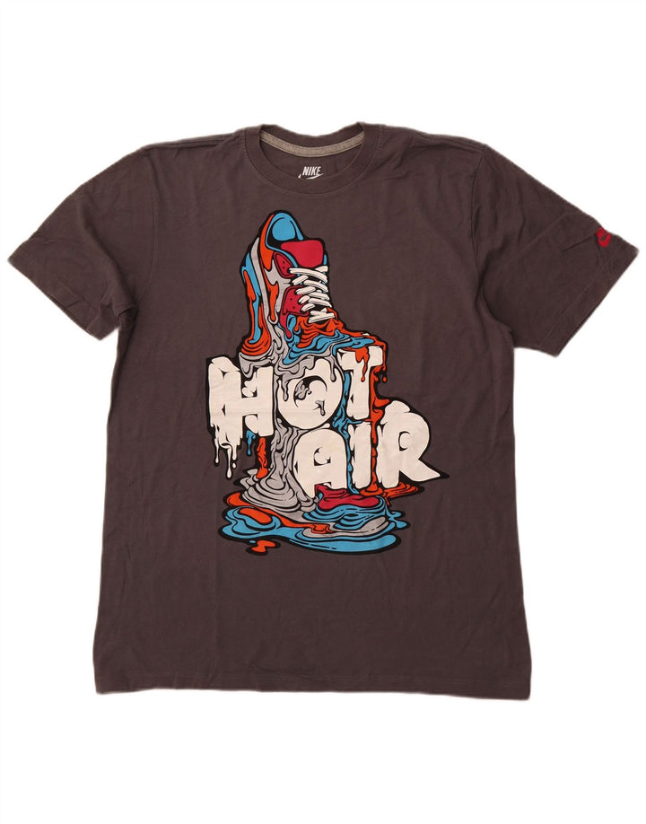 Camiseta masculina NIKE Standard Fit Graphic Top Grande Algodão Cinza