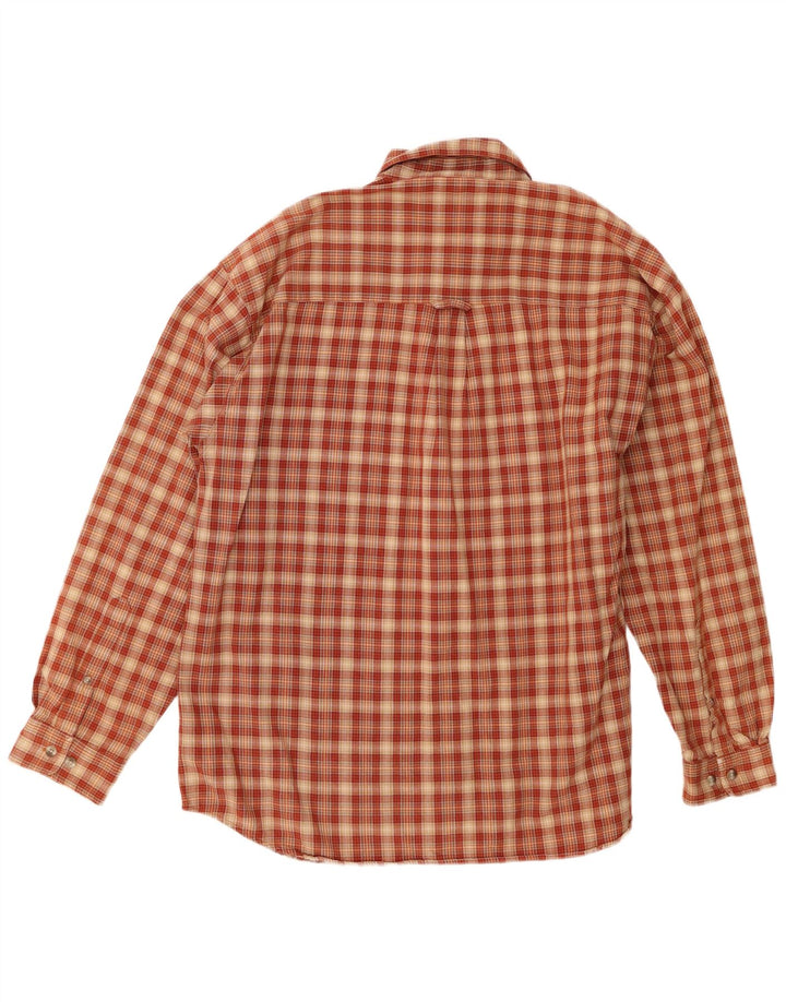 Camisa masculina de flanela Columbia XL laranja xadrez algodão