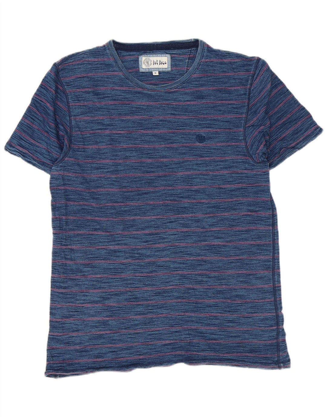 Camiseta masculina Fat Face Top médio algodão listrado azul marinho