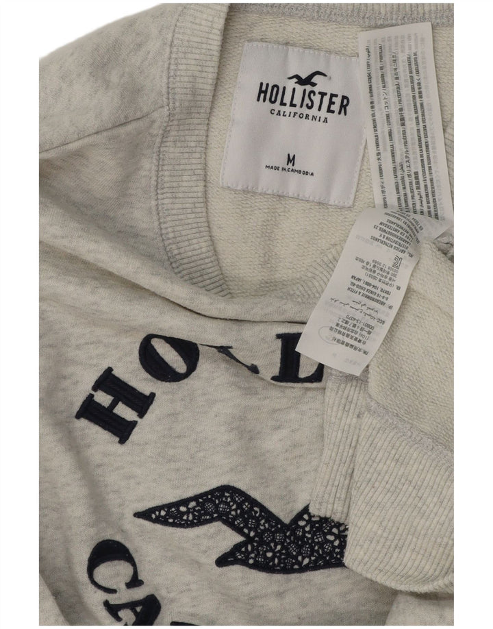 Suéter gráfico masculino HOLLISTER de algodão cinza médio