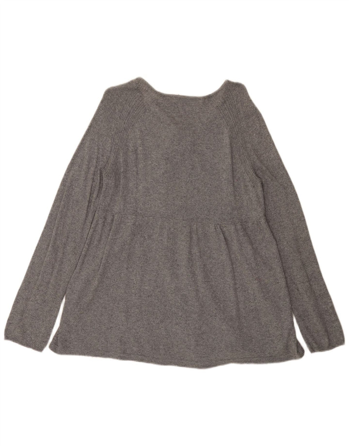 Suéter cardigã feminino Zara Reino Unido 14 grande algodão cinza
