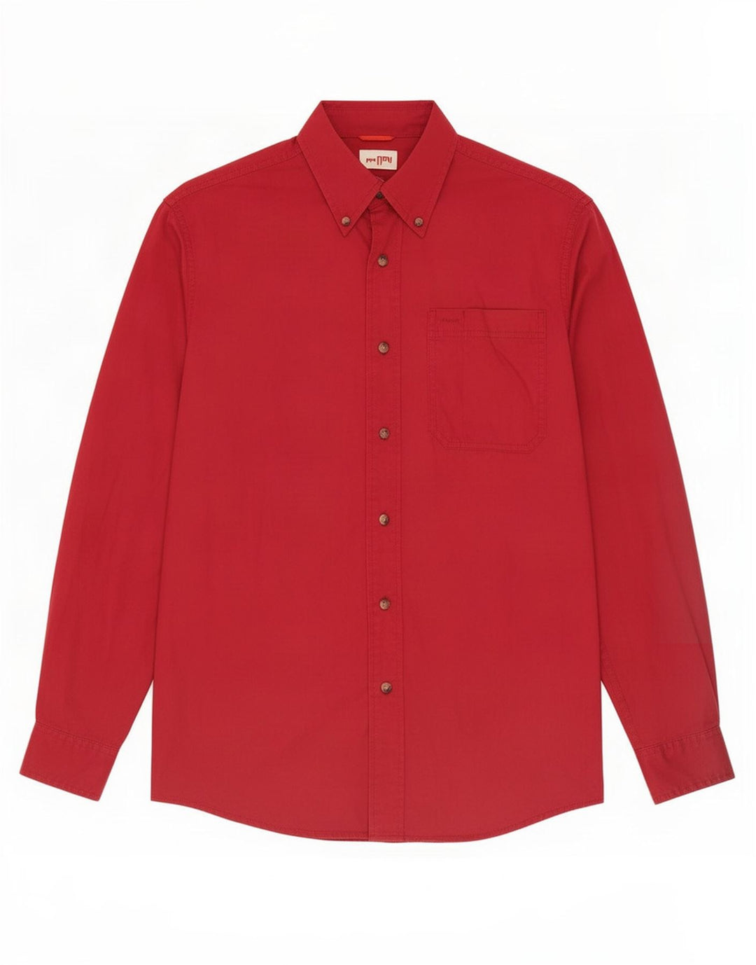 Camisa masculina Wrangler pequena algodão Borgonha