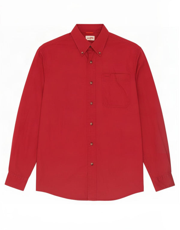 Camisa masculina Wrangler pequena algodão Borgonha