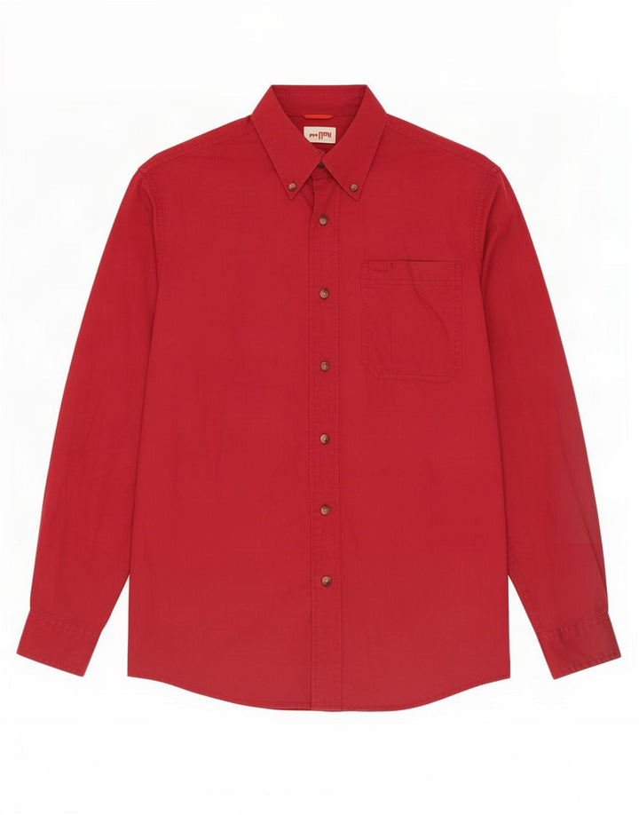 Camisa masculina Wrangler pequena algodão Borgonha