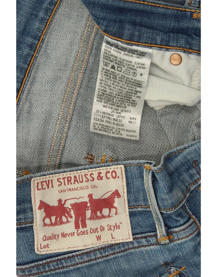 Levi's Mens Slim Jeans W32 L34 Azul Algodão