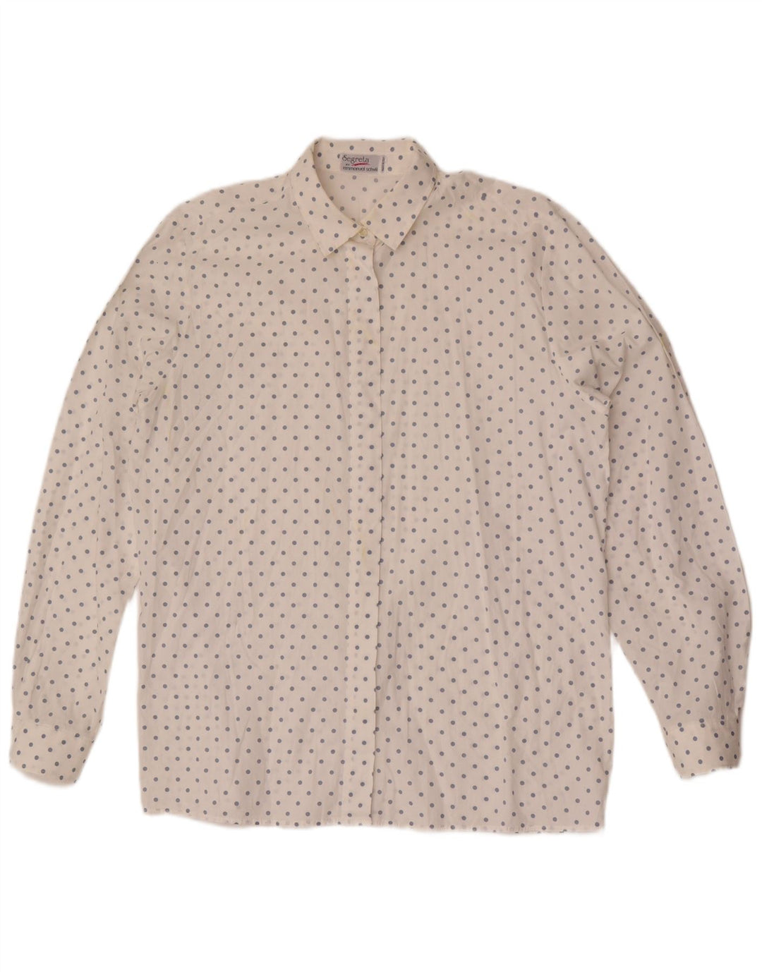 Camisa Emmanuel Schvili Mulher UK 18 XL Branco Manchado