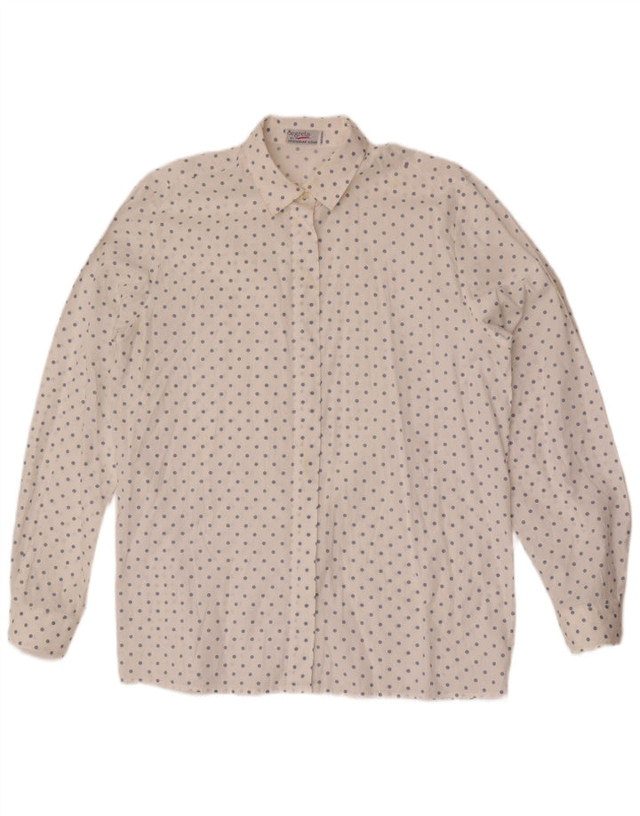 Camisa Emmanuel Schvili Mulher UK 18 XL Branco Manchado