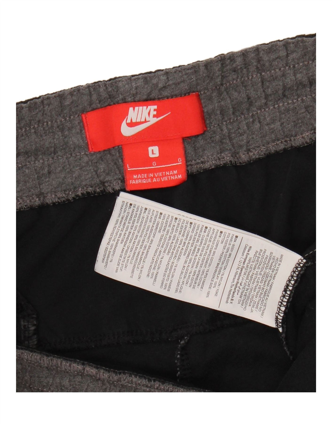 Shorts esportivos masculinos Nike grandes algodão manchado cinza