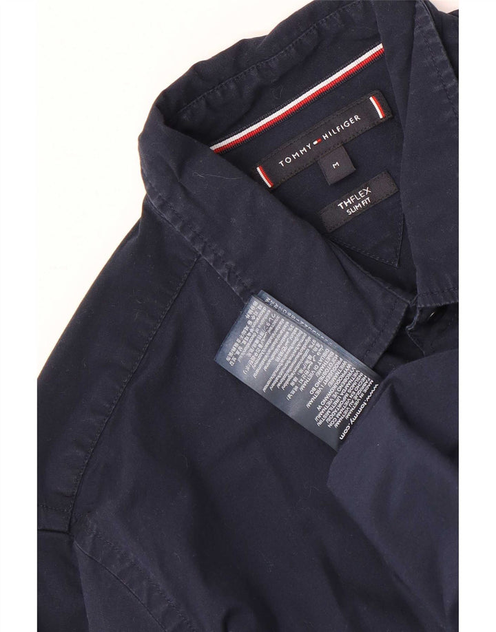 Camisa masculina Tommy Hilfiger Slim Fit médio algodão azul marinho