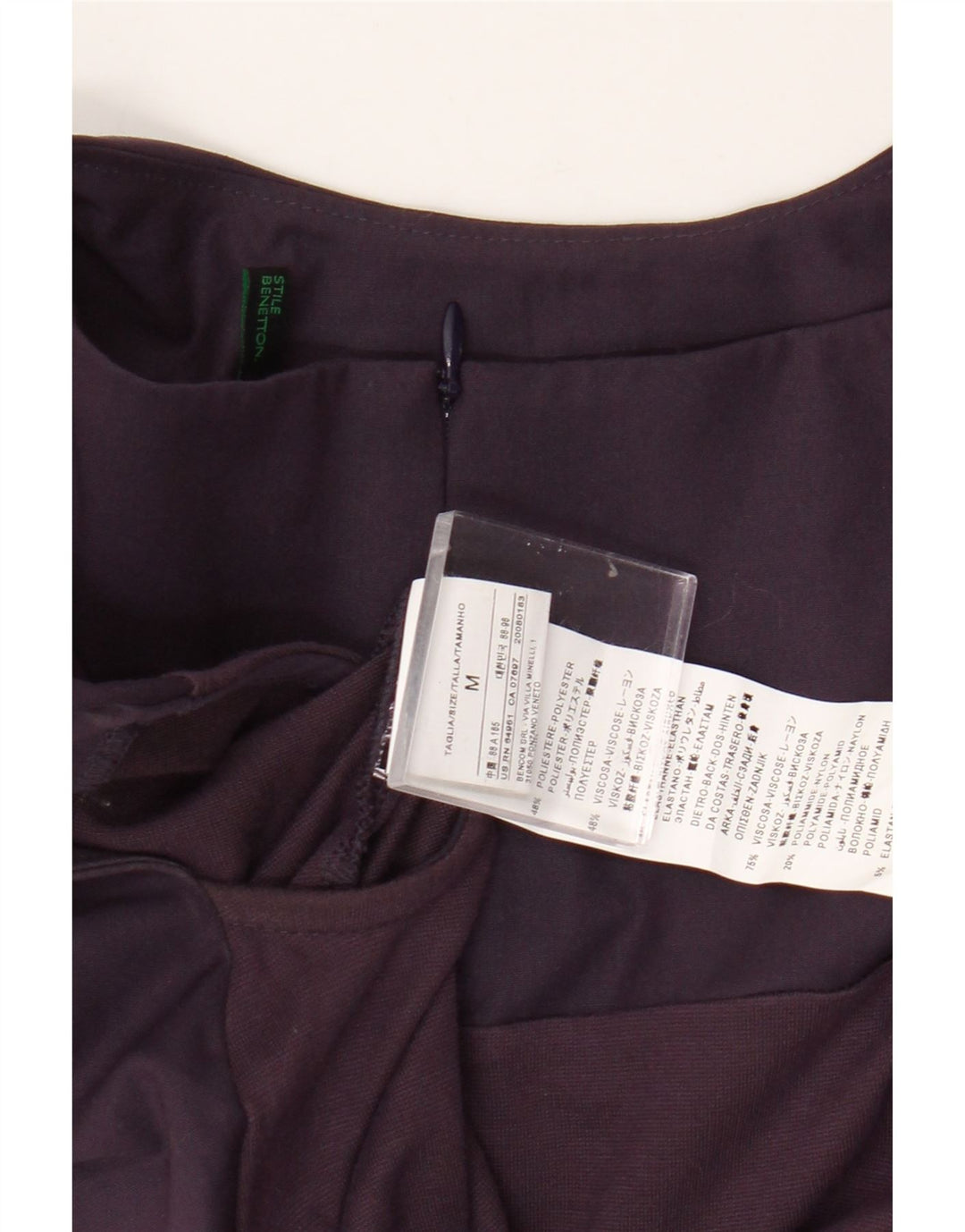 Vestido bainha feminino Benetton UK 12 poliéster colorblock roxo médio