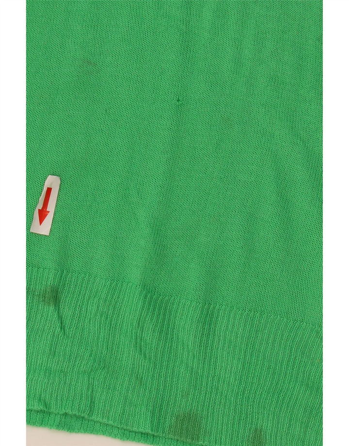 Suéter feminino Zara com gola canoa UK 14 viscose azul médio