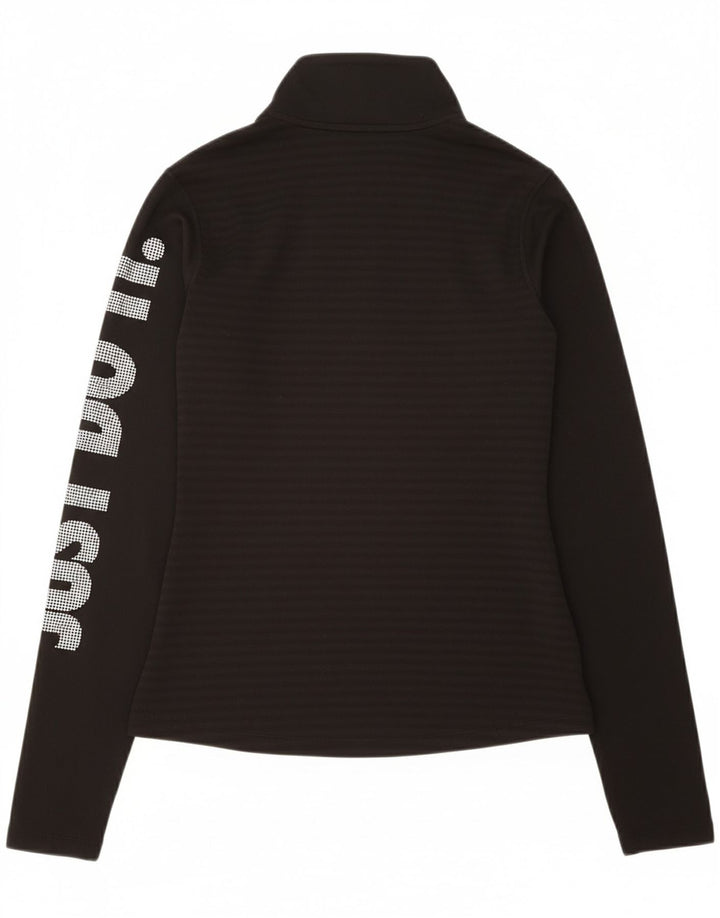 NIKE Womens Graphic Pullover Treino Top UK 12 Médio Preto Listrado