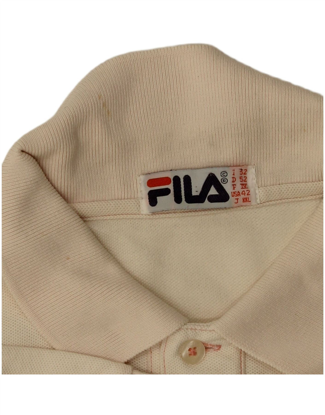 Camisa polo masculina FILA IT 52 grande algodão rosa