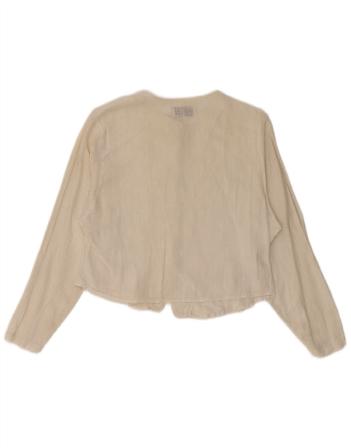 Blusa feminina Benetton cropped UK 14 médio off white