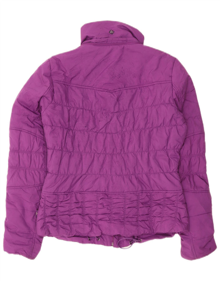Jaqueta acolchoada feminina Prana UK 16 grande poliéster roxo