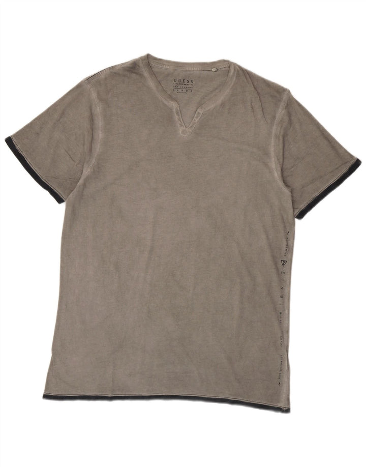 Camiseta masculina Guess grande algodão cinza