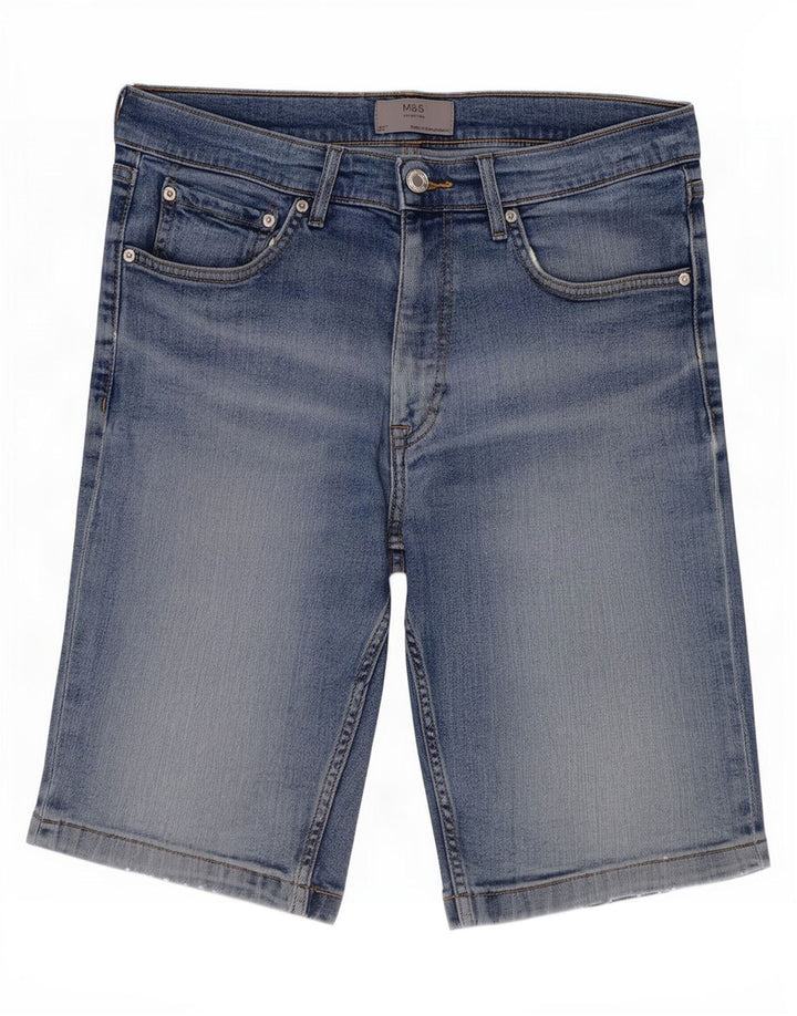 Shorts jeans masculino Marks & Spencer médio W32 algodão azul