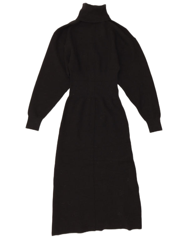 Zara vestido feminino de manga comprida, Reino Unido 8, pequeno, preto, viscose