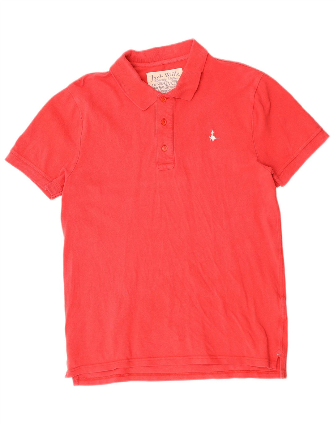 Camisa polo masculina Jack Wills médio algodão vermelho