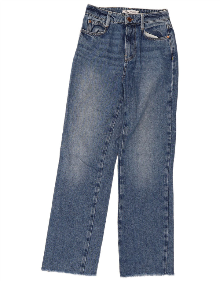 Calça jeans reta feminina Zara EU 34 2XS W24 L29 azul