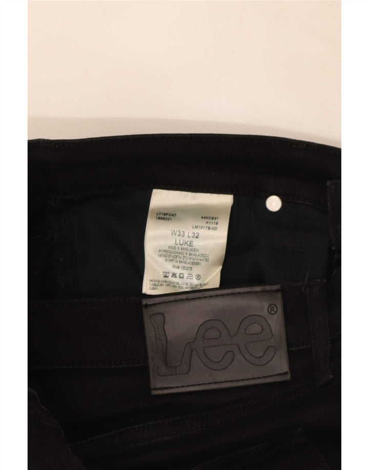 Lee Mens Luke Slim Jeans W33 L32 Algodão Preto