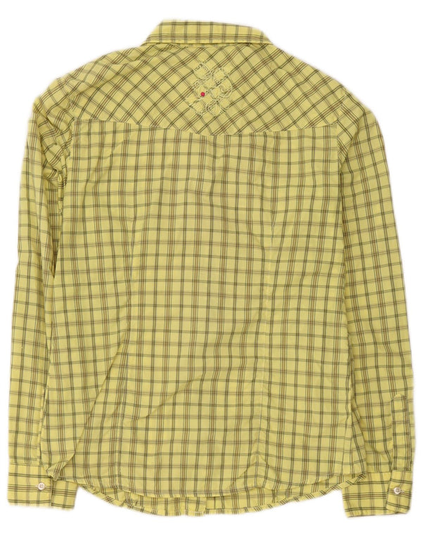 Camisa feminina Think Pink UK 14 xadrez amarelo médio