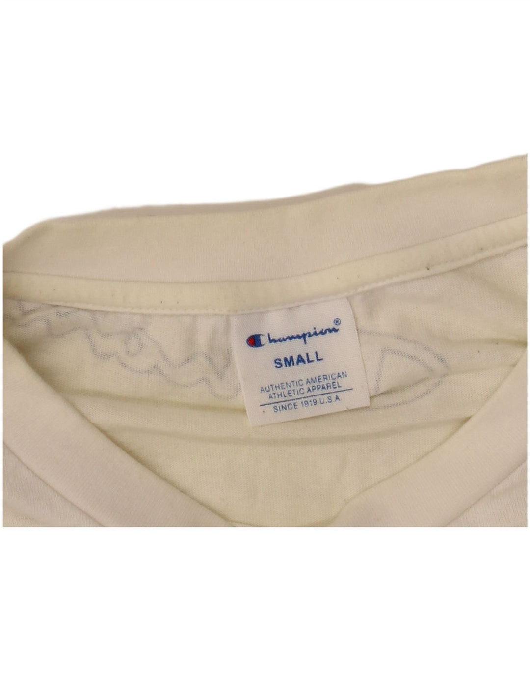 Camiseta feminina estampada grande Champion UK 10 pequena branca