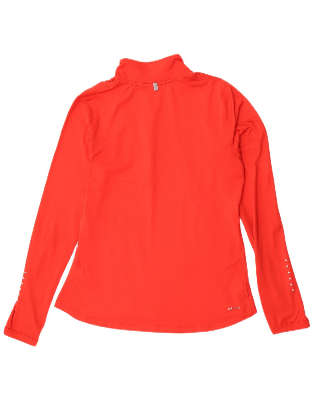 Nike Womens Zip Neck Pullover Treino Top UK 14 Médio Poliéster Vermelho