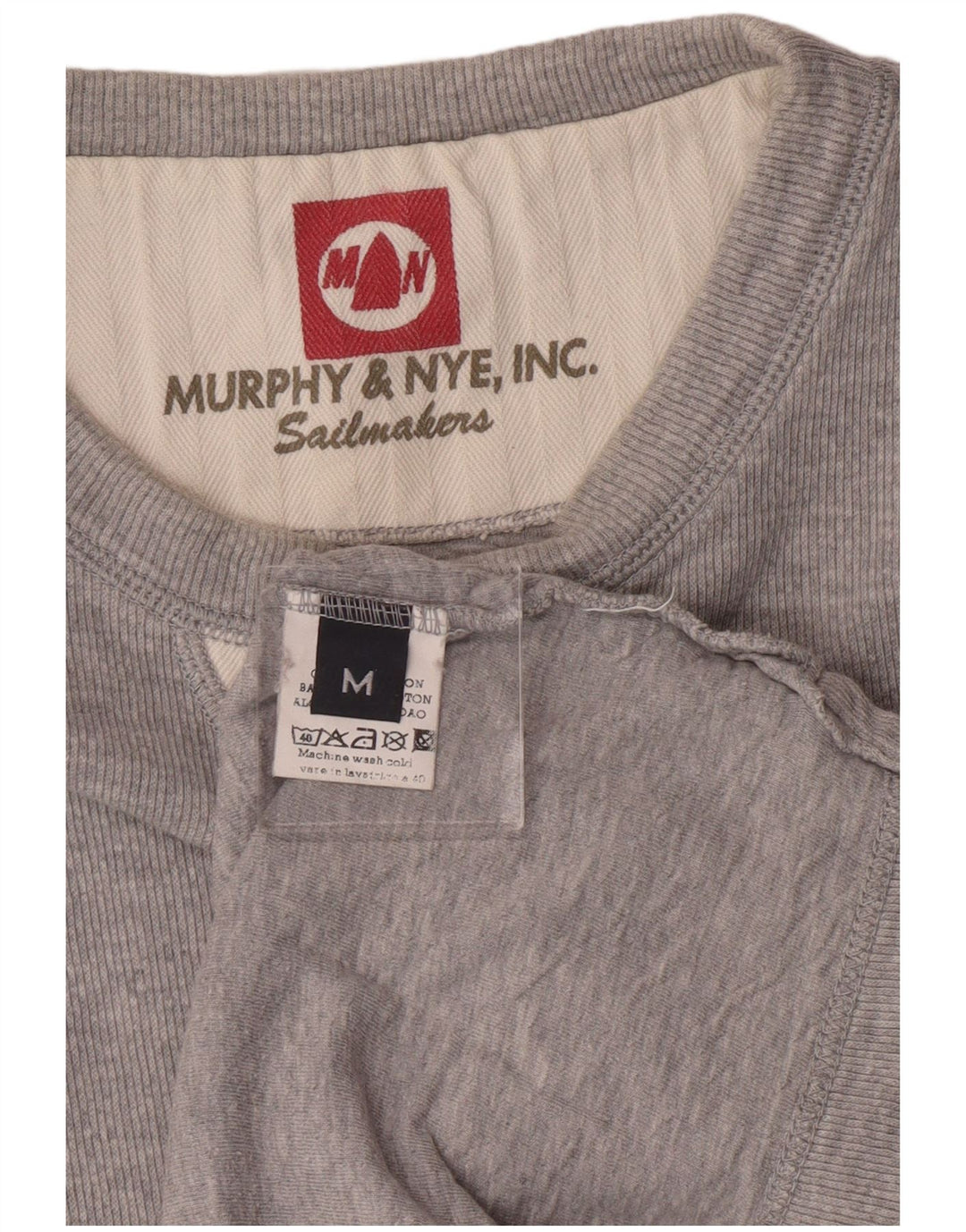 Murphy & Nye moletom gráfico masculino jumper médio algodão cinza