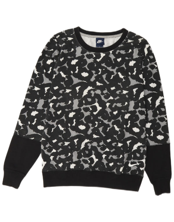 Moletom feminino Nike Jumper UK 14 médio preto com estampa animal