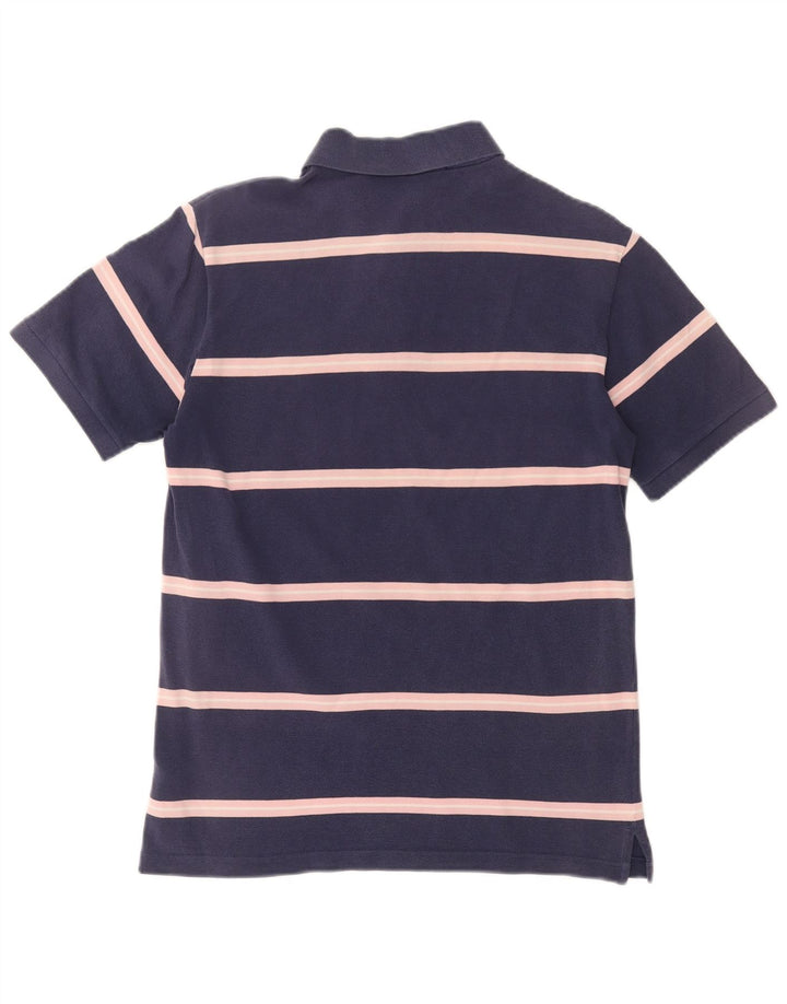 Camisa polo masculina Fred Perry pequena listrada azul marinho de algodão