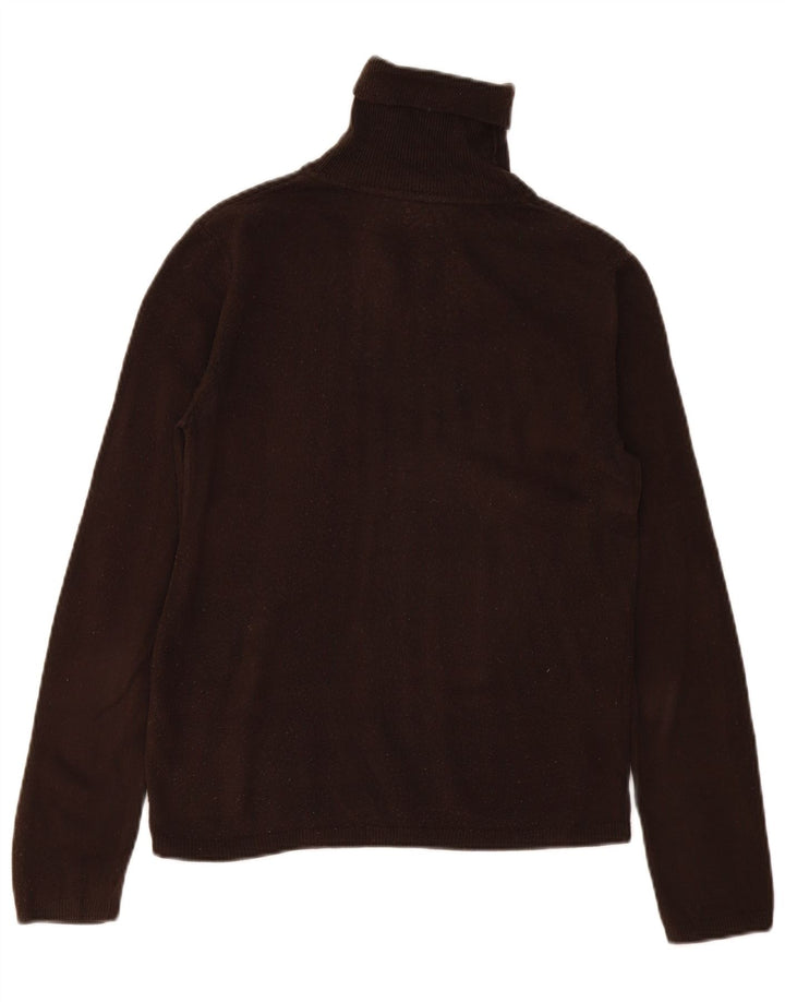 Suéter feminino Zara com gola redonda Reino Unido 12 acrílico marrom médio