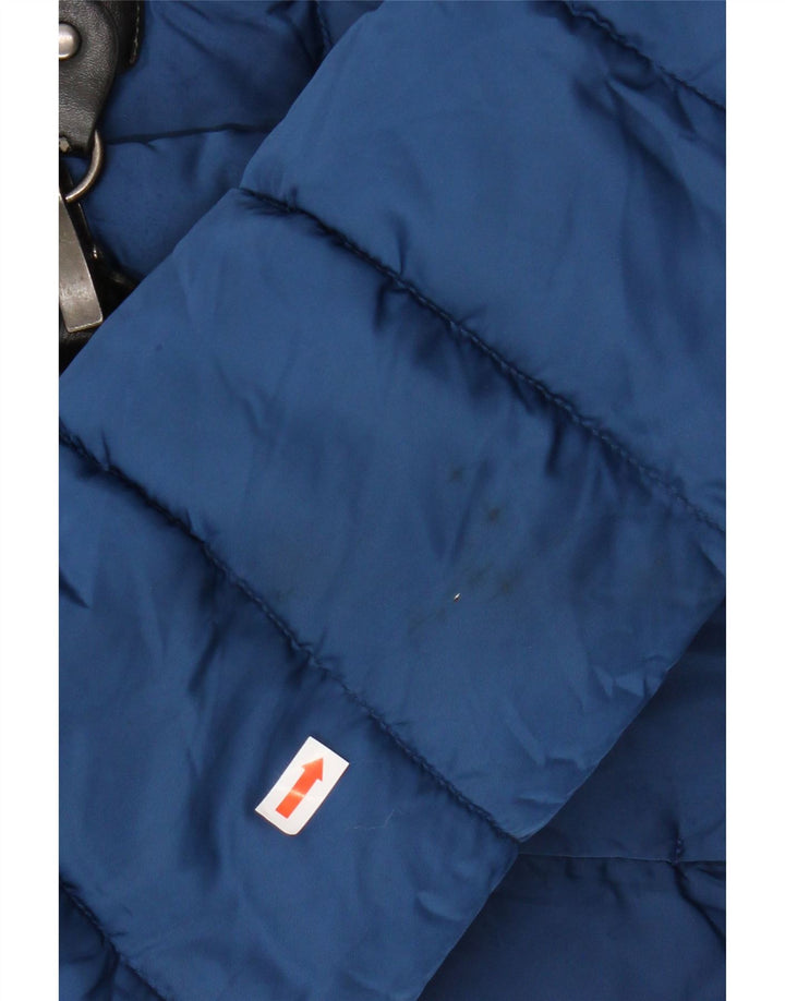 Jaqueta acolchoada com capuz feminina SISLEY UK 12 poliéster azul médio