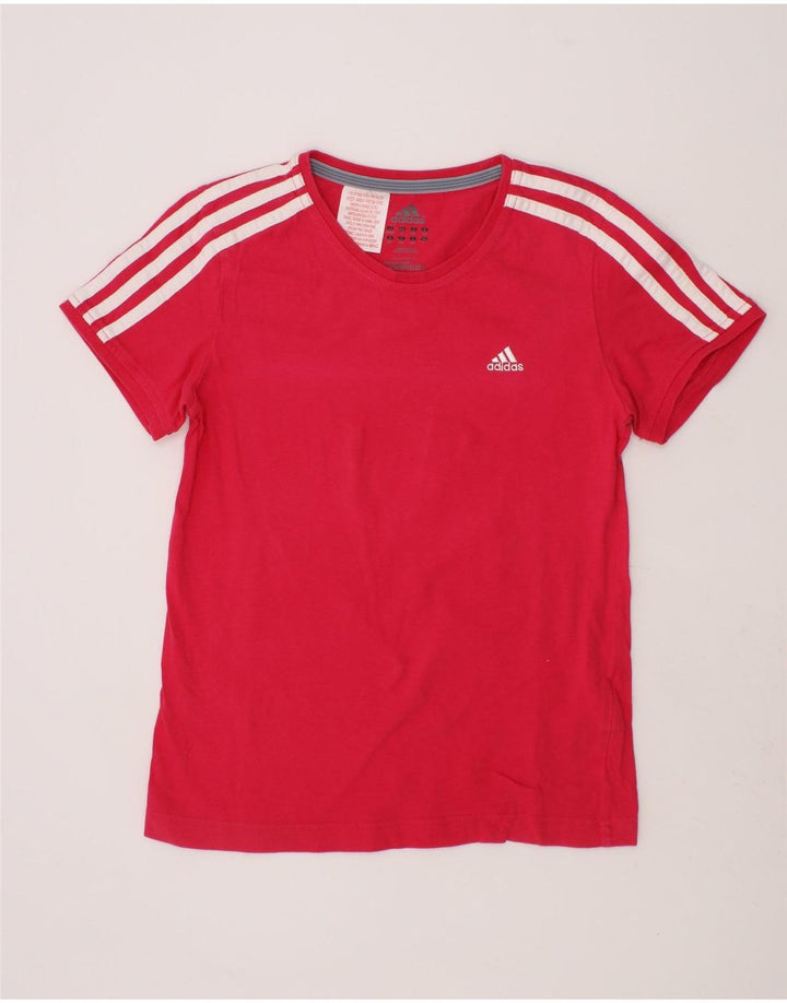 ADIDAS Girls T-Shirt Top 11-12 Years Pink Cotton Vintage Adidas and Second-Hand Adidas from Messina Hembry 