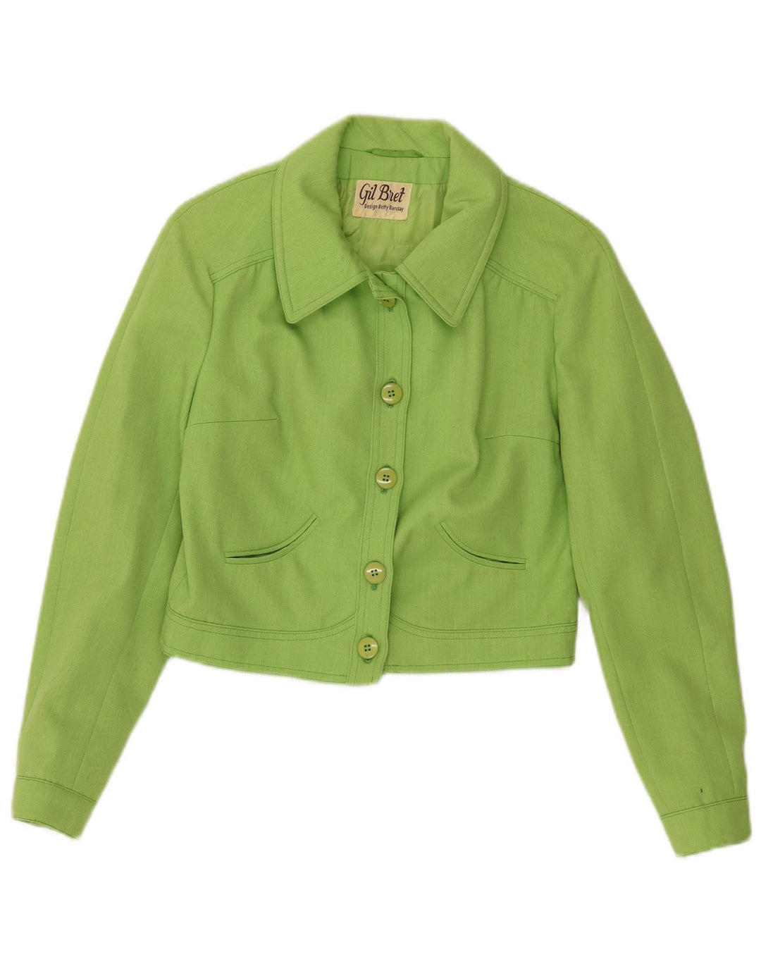 Gil Bret Womens Crop Bomber Jacket UK 14 Grande Poliéster Verde