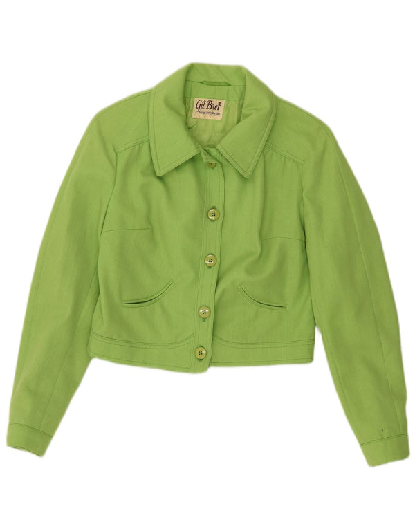 Gil Bret Womens Crop Bomber Jacket UK 14 Grande Poliéster Verde